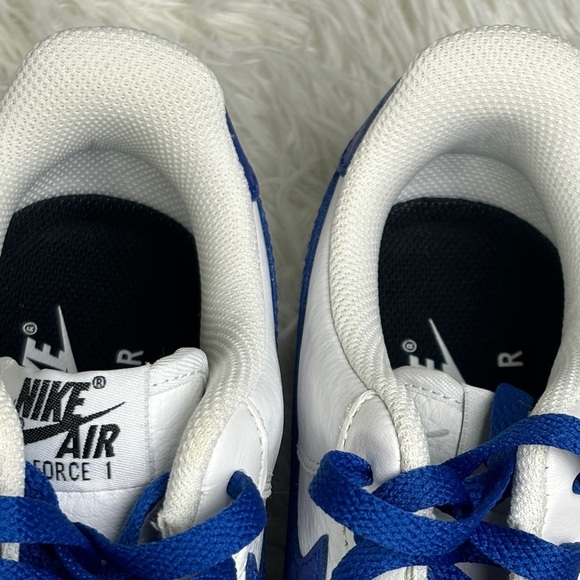 Nike Air Force 1 Low Leather White Blue Lace Up Sneakers Men\'s Athletic main image 7